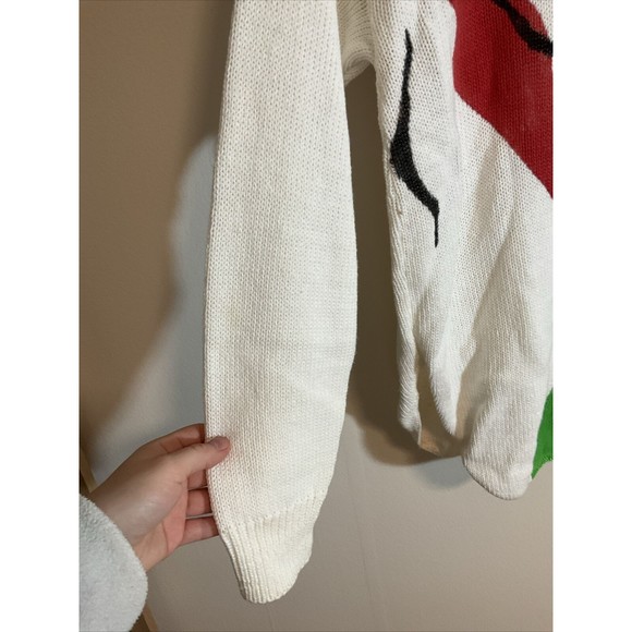 Valerie Lynn Handpainted Wearables Sigma Sweater Vintage Art to Wear OSFM - Picture 3 of 7